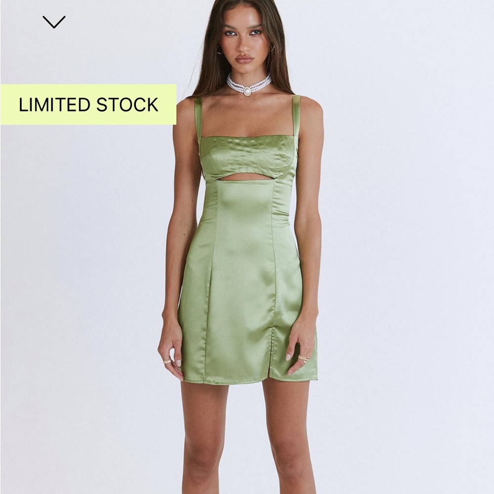 Princess Polly Matcha Mini Dress Green in a size US 6. Sold out on website!